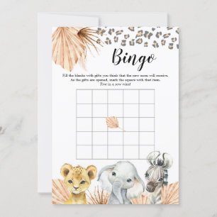Boho Sage Groene Safari Oh Boy Baby shower Bingo Kaart