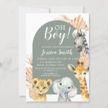 Boho Sage Groene Safari Oh Boy Baby shower