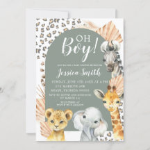 Boho Sage Groene Safari Oh Boy Baby shower