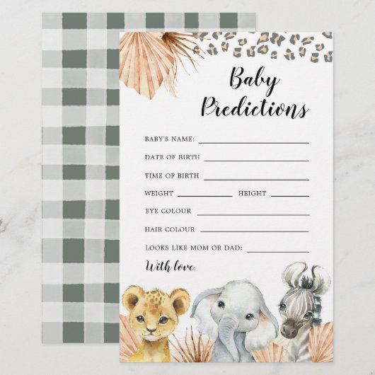 Boho Sage Groene Safari Oh Boy Baby Voorspellingss (Voorkant / Achterkant)