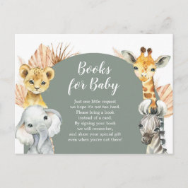 Boho Sage Groene Safari Oh Boy Boeken Voor Baby Uitnodiging Briefkaart