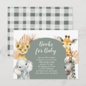 Boho Sage Groene Safari Oh Boy Boeken Voor Baby Uitnodiging Briefkaart (Voorkant / Achterkant)