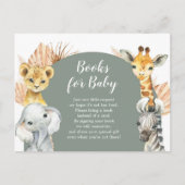 Boho Sage Groene Safari Oh Boy Boeken Voor Baby Uitnodiging Briefkaart (Voorkant)