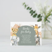 Boho Sage Groene Safari Oh Boy Boeken Voor Baby Uitnodiging Briefkaart (Staand voorkant)