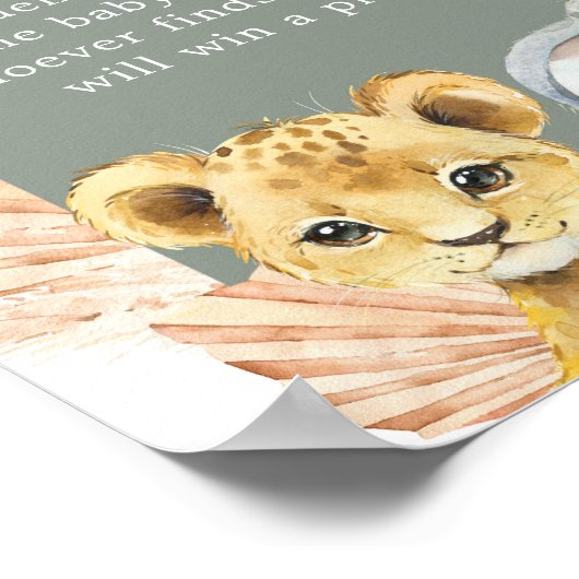 Boho Sage Groene Safari Oh Boy Fopspeen Hunt Spel Poster (Hoek)