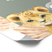 Boho Sage Groene Safari Oh Boy Gastenboek Poster (Hoek)