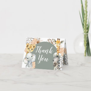 Boho Sage Groene Safari Oh Boy Gevouwen Kaart