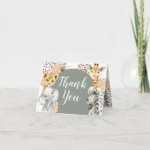 Boho Sage Groene Safari Oh Boy Gevouwen Kaart (Voorkant)