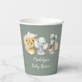 Boho Sage Groene Safari Oh Boy Paper Cup Papieren Bekers (Achterkant)