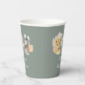 Boho Sage Groene Safari Oh Boy Paper Cup Papieren Bekers (Rechts)