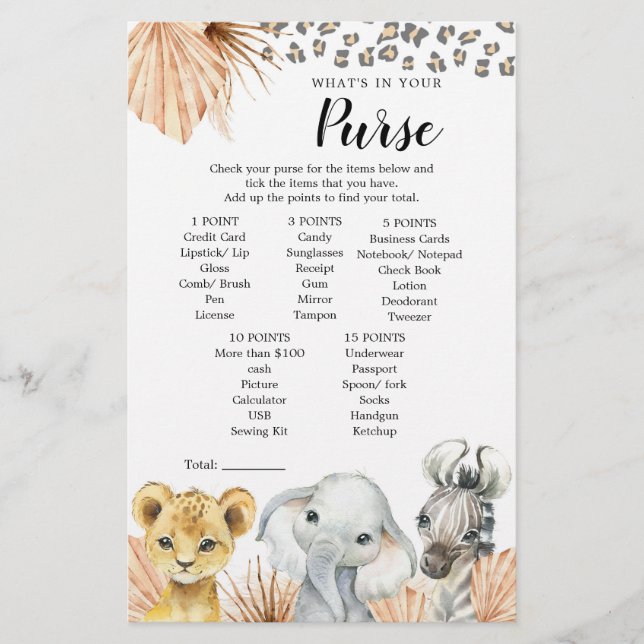 Boho Sage Groene Safari Oh Boy Purse Game (Voorkant)