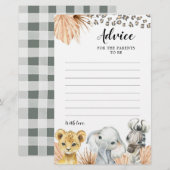 Boho Sage Groene Safari Oh Jongen Advies Kaart (Voorkant / Achterkant)