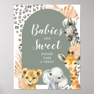 Boho Sage Groene Safari Oh Jongen Baby's zijn Zoet Poster
