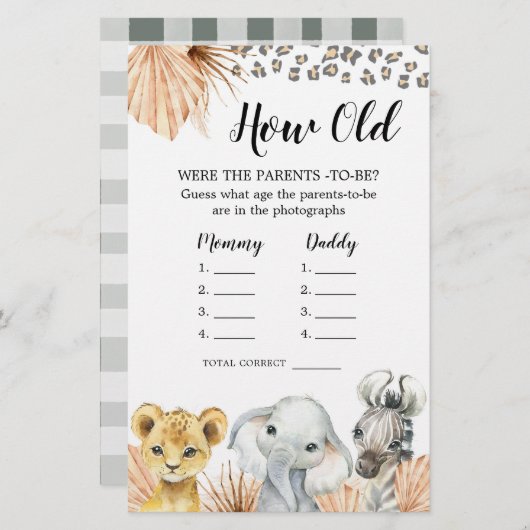 Boho Sage Groene Safari Oh Jongen Hoe Oude Ouders (Voorkant / Achterkant)