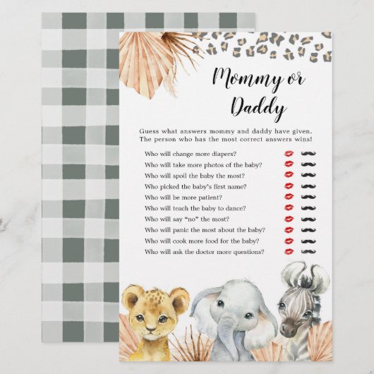 Boho Sage Groene Safari Oh Jongen Mama of Papa Spe (Voorkant / Achterkant)