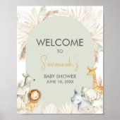 Boho Sage Groene Safari Welkom Poster (Voorkant)