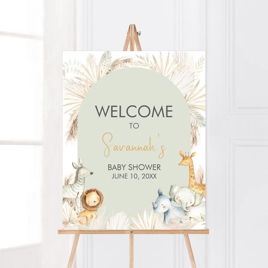 Boho Sage Groene Safari Welkom Poster