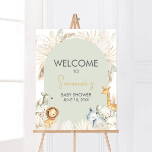 Boho Sage Groene Safari Welkom Poster
