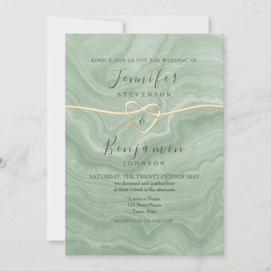 Boho Sage Groene Trouw Uitnodiging (Voorkant)