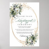 Boho Sage Groene Unplugged Ceremonie Poster Bord (Voorkant)