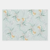 Boho Sage Groene Waterverf Bloeiende Eucalyptus Inpakpapier Vel (Voorkant)