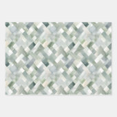Boho Sage Groene Waterverf geometrische patronen Inpakpapier Vel (Voorkant 3)