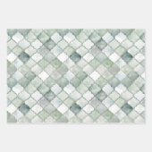 Boho Sage Groene Waterverf geometrische patronen Inpakpapier Vel (Voorkant 2)
