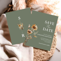 Boho Sage Groene Wildbloem Bruiloft Save The Date