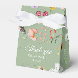 Boho Sage Groene Wilde Bloemen Trouwcadeau Doos Bedankdoosjes