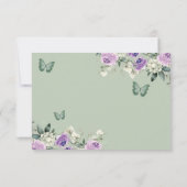 Boho Sage Lila Bloemen Prinses Quinceañera Bedankkaart (Achterkant)
