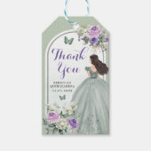 Boho Sage Lila Rozen Meisje 15 Años Dank je Cadeaulabel (Voorkant)