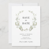 Boho Sage Loofwerk Trouw Save The Date Uitnodiging (Voorkant)