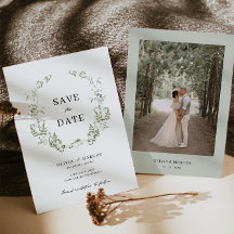 Boho Sage Loofwerk Trouw Save The Date Uitnodiging