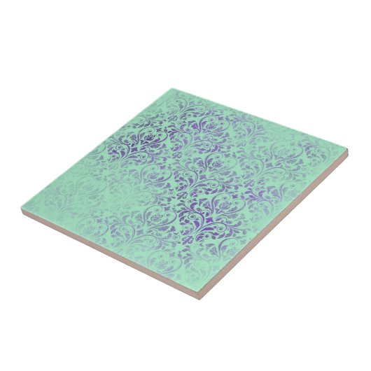 Boho Sage Paars Pattern Tegeltje (Zijkant)