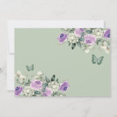 Boho Sage Paarse Bloemen Quinceañera Save The Date Kaart (Achterkant)
