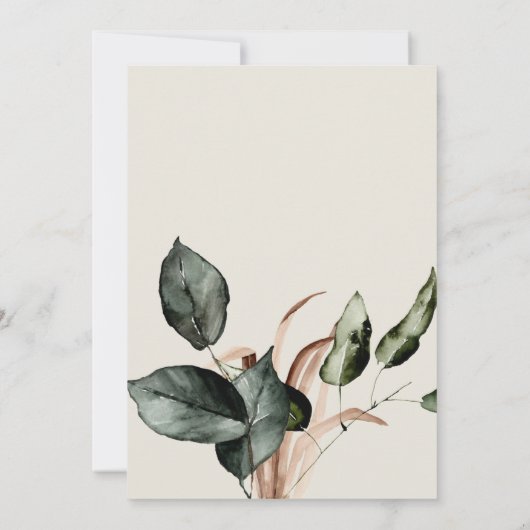 Boho Sage Pampas Gras Bruiloft Uitnodiging (Achterkant)