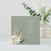 Boho Sage Pampas Grass Vrijgezellenfeest Square Kaart (Staand voorkant)