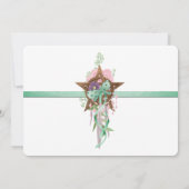 Boho Sage & Pink Wicca Pentacle Handfasting Save The Date (Achterkant)