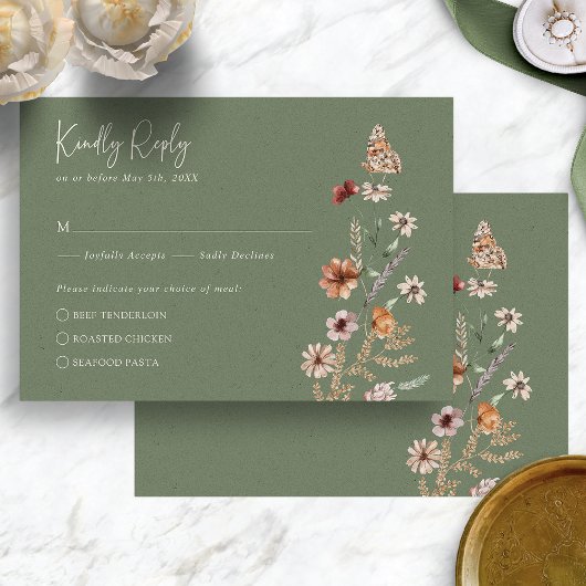 Boho Sage RSVP-kaart RSVP Kaartje