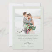 Boho Sage Script Meerdere foto bruiloft Bedankkaart (Achterkant)