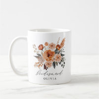 Boho Sage Terracotta Floral Bridesmaid Mok