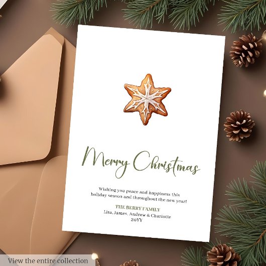 Boho Sage Terracotta Kerstkaart