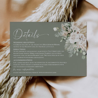 Boho Sagegroene Pampas Huwelijksdetails Bijlage