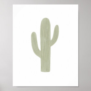 Boho Saguaro Cactus Nursery Decor Poster