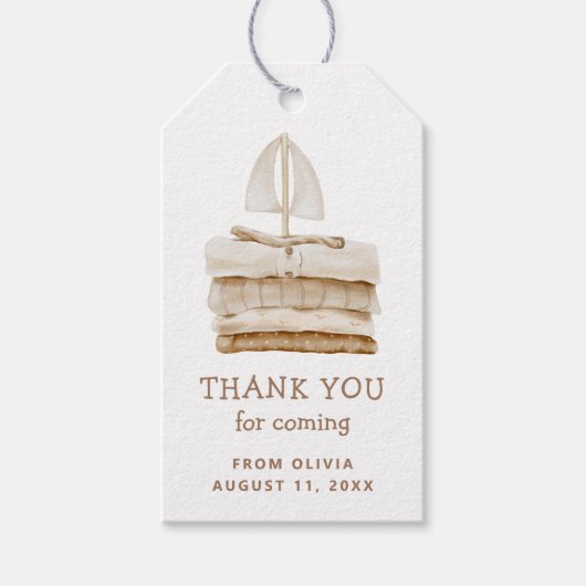 Boho Sailboat Speelgoed | Kinderverjaardagsfeestje Cadeaulabel (Voorkant)