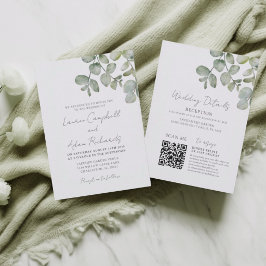Boho Salie Groen Eucalyptus All-in-One Trouwen Kaart