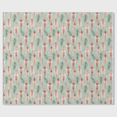 Boho Salie Groen Roze Veren Bomen Kerstmis Cadeaupapier (Vlak)