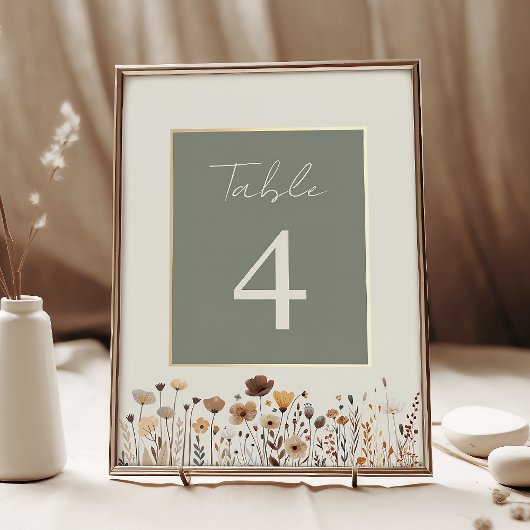 Boho Salie Groene Bruiloft Kaart