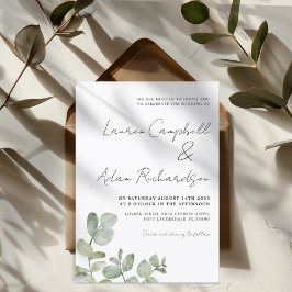 Boho Salie Groene Eucalyptus Waterverf Trouwkaart  Kaart
