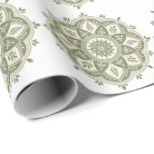 Boho Salie Groene Mandala Cadeaupapier (Rol Hoek)